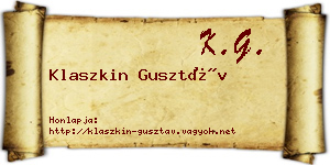 Klaszkin Gusztáv névjegykártya